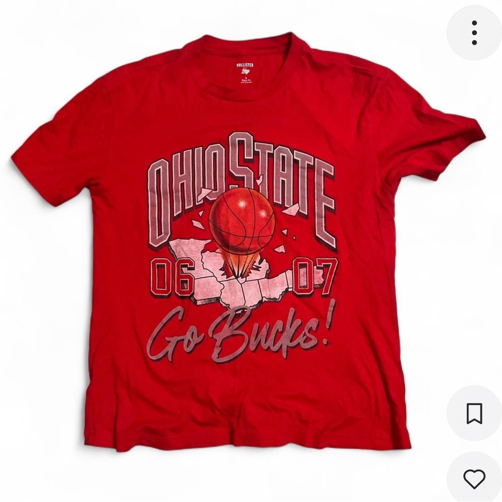 Hollister Red Ohio State Basketball Tee